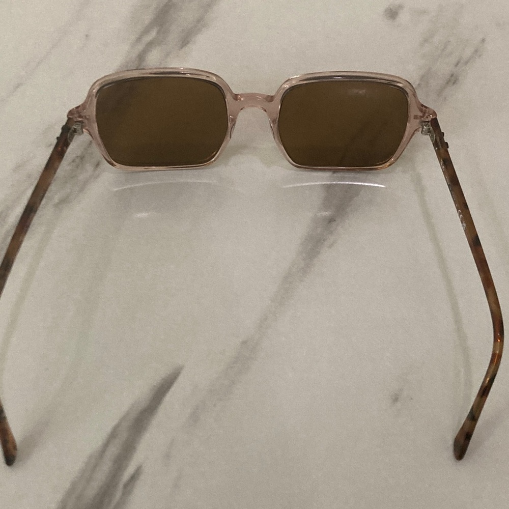 Brown Square Sunglasses with Light Pink Frame - Picture 13 of 16